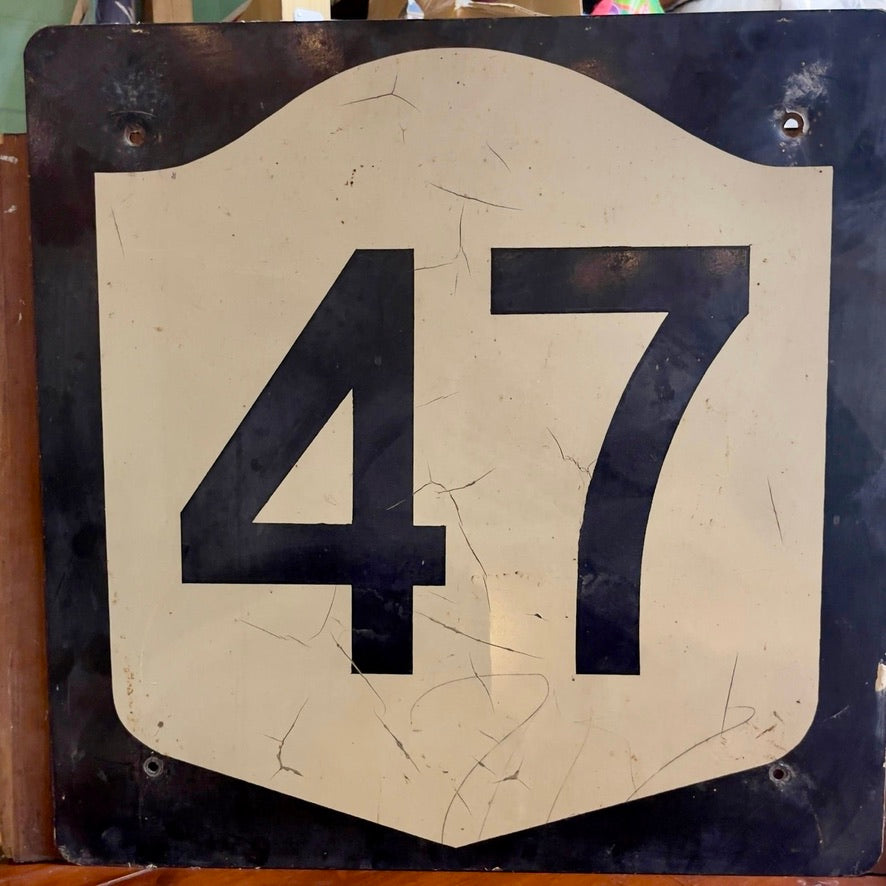 New York Interstate 47 Highway Sign - Iron; 1970s