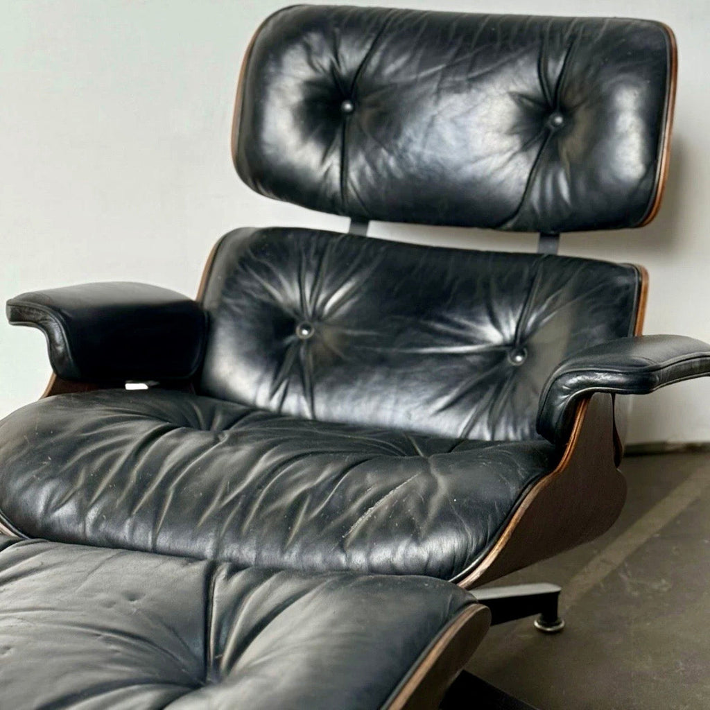 Herman Miller Eames Lounge Chair & Ottoman (2nd Gen) - Black/Rio