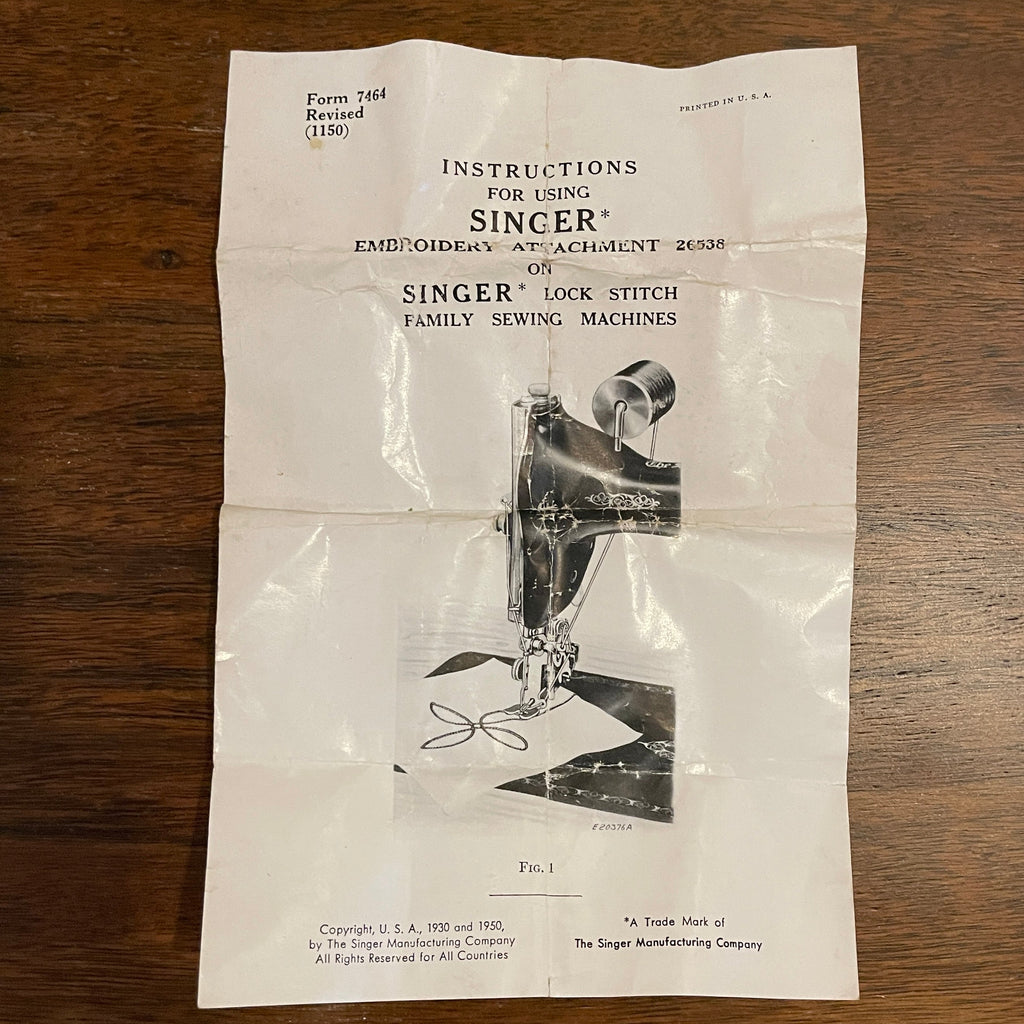 #26538 Embroidery Attachment Set; by Singer Sewing Co.