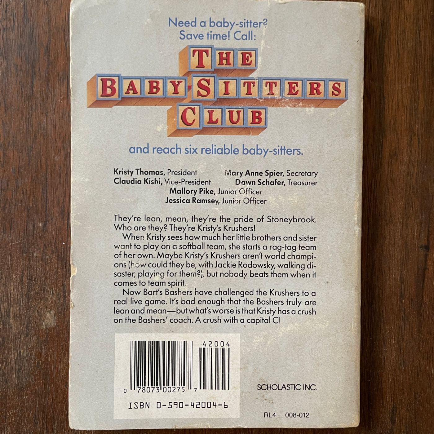 BSC #20 "Kristy and the Walking Disaster': Ann M. Martin, 1989