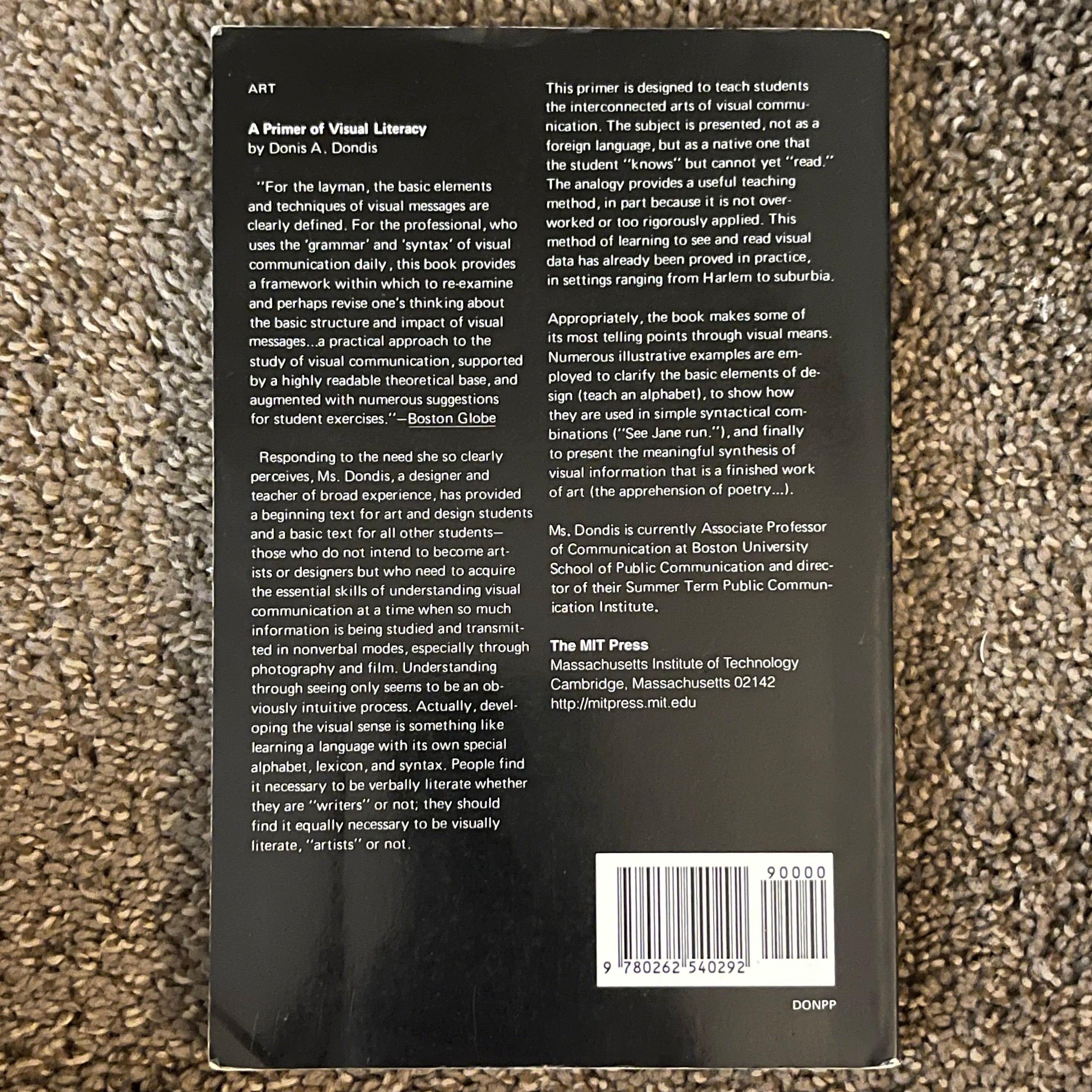 'A Primer of Visual Literacy' Donis A. Dondis, 1974