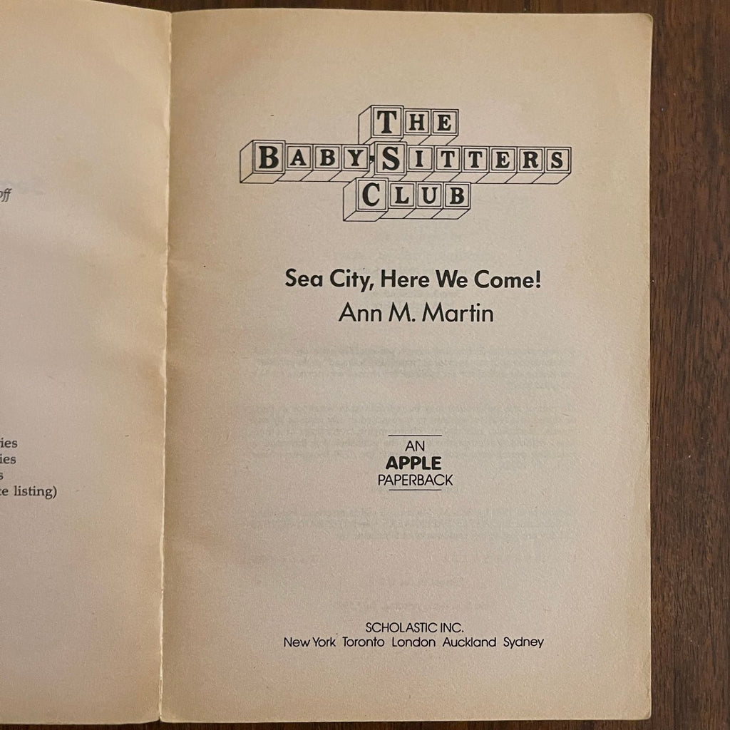 BSC Super Special #10 'Sea City, Here We Come!'; Ann M. Martin 1991