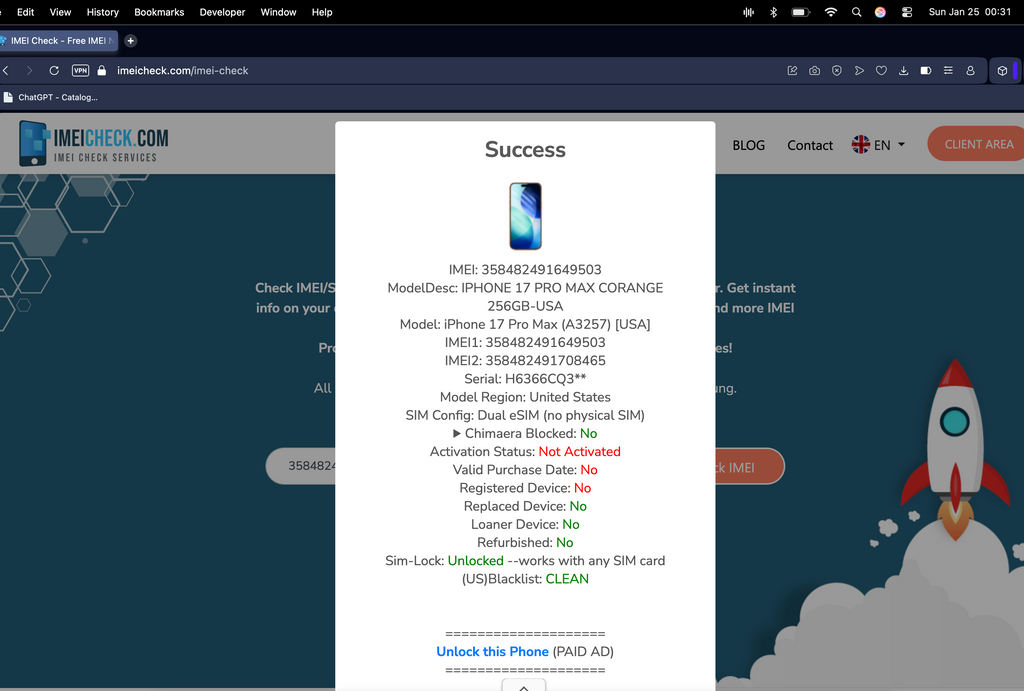 Pair of iPhone 17 Pro Max A256GB/Cosmic Orange/Unlocked