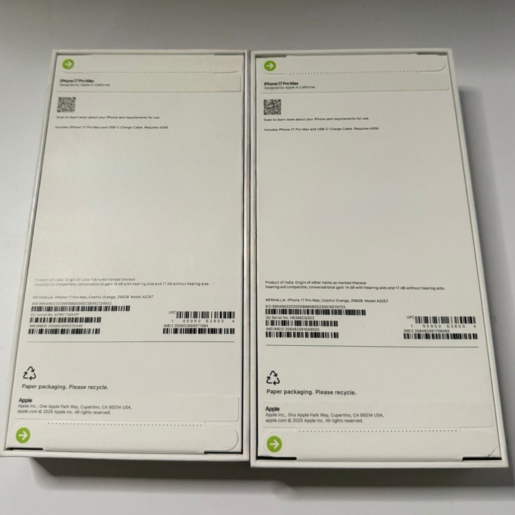 Pair of iPhone 17 Pro Max A256GB/Cosmic Orange/Unlocked